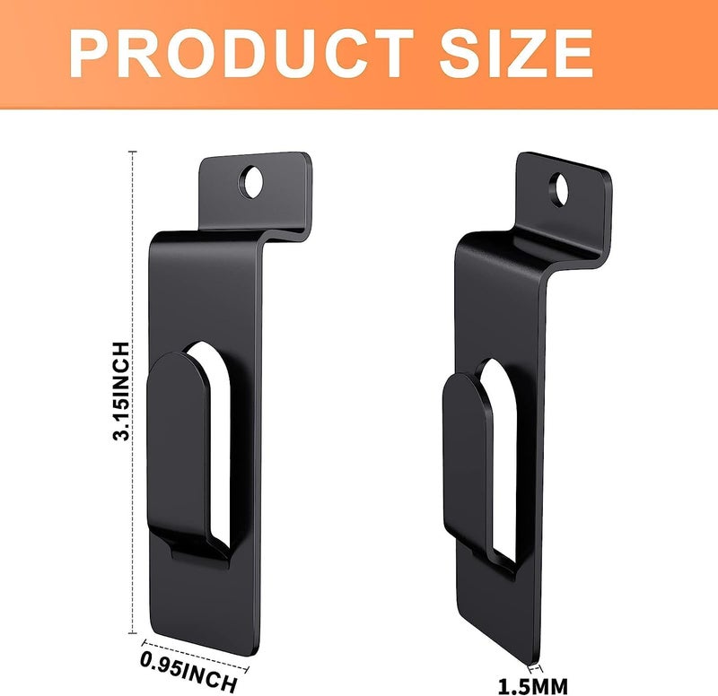 BeapTcely 50 Pack Slatwall Utility Notch Hook Commercial Slatwall Picture Hook Metal Display Hook Hanger Slat Wall Hangers Slat Wall Accessories for Photo Frame Painting Arts Center Slat Panel (50, Black) - Image 4